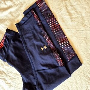 Under Armour Black and Red Leggings
